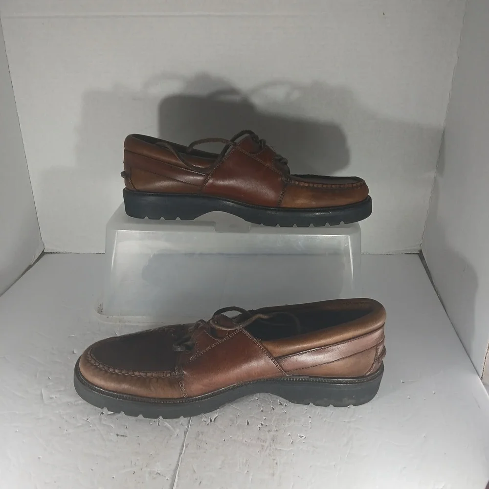Cole Haan Country Boat Shoes 9 M Brown Leather Lug Sole Gorpcore Rugged